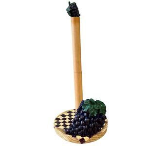 Vintage Jollen Grape Design Paper Towel Holder With Checkered Detail